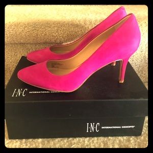 Pink Suede low heels